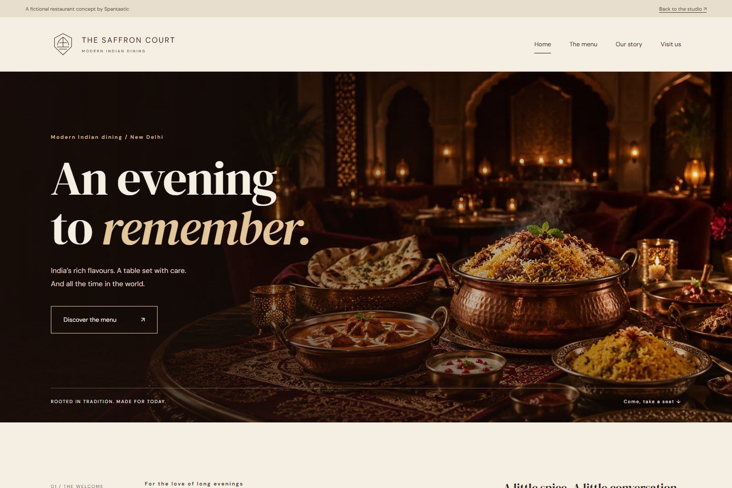 The redesigned The Saffron Court concept website